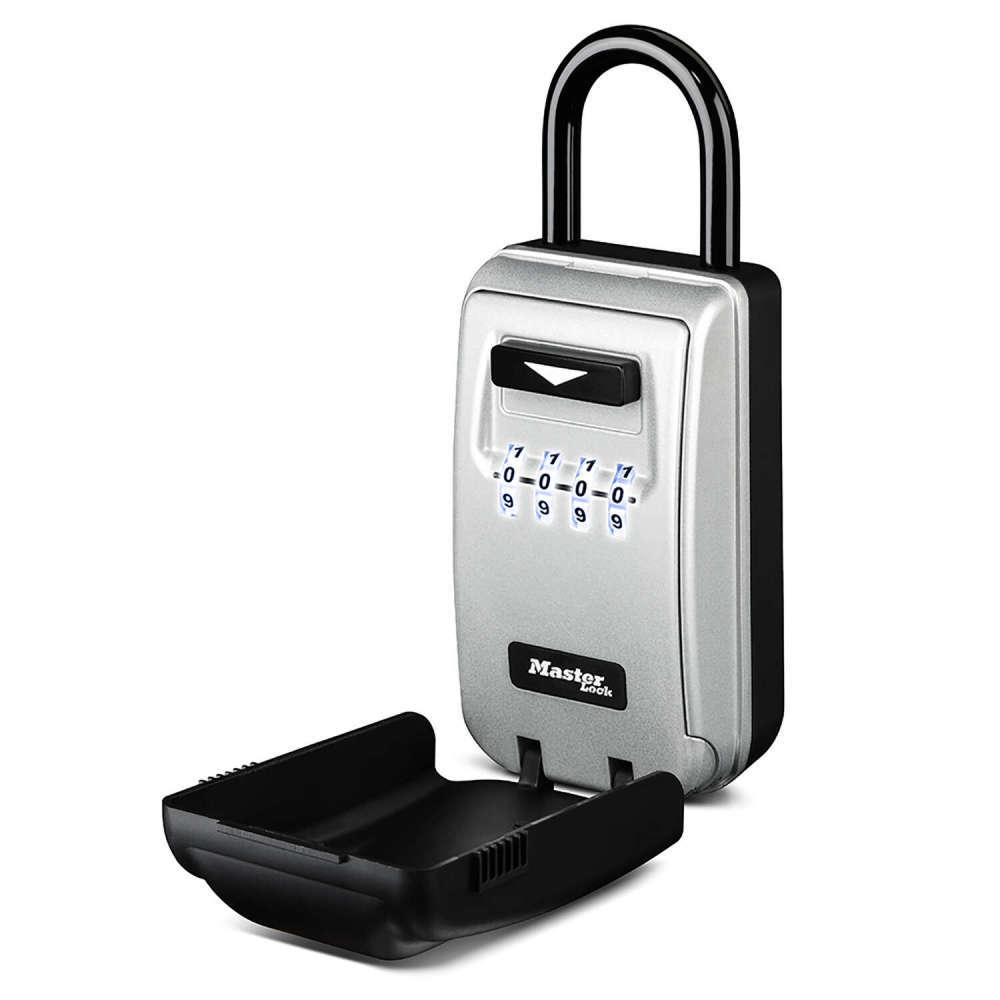 Master Lock Lock Box 0.005 Cu Ft Gray Light Up Dial Portable