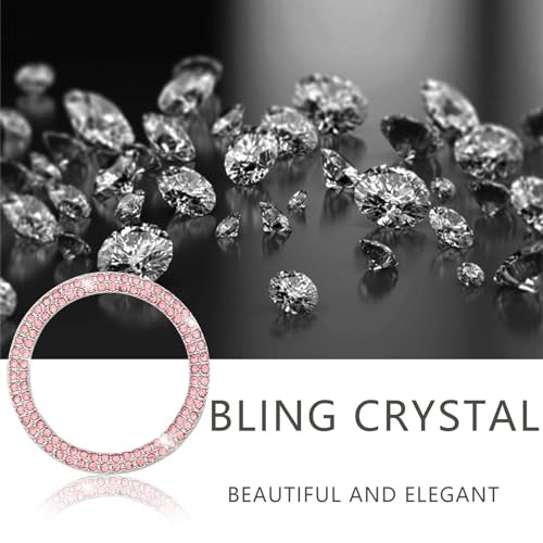 Bling Crystal Push Start Engine Button Cover, Car Rhinestone Engine Start Pink