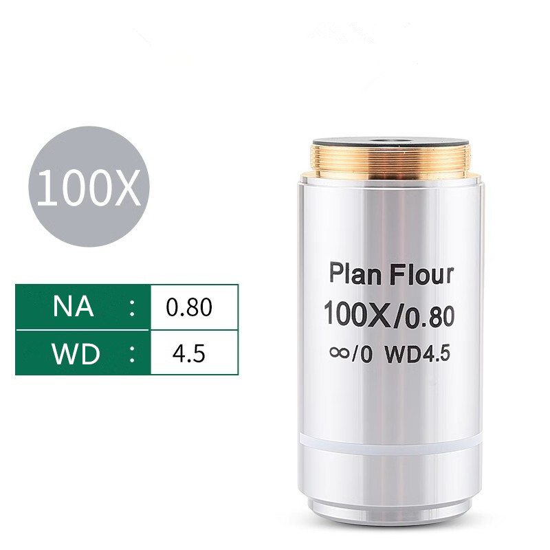 5X/10X/20X/50X/100X Plan Flour Semi-apochromatic Infinity System Objective Lens