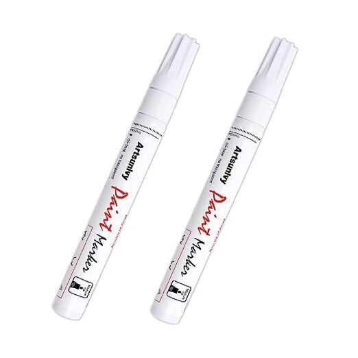 Paint Pens marking pens Permanent Markers - 2 Pack Oil Based Waterproof White