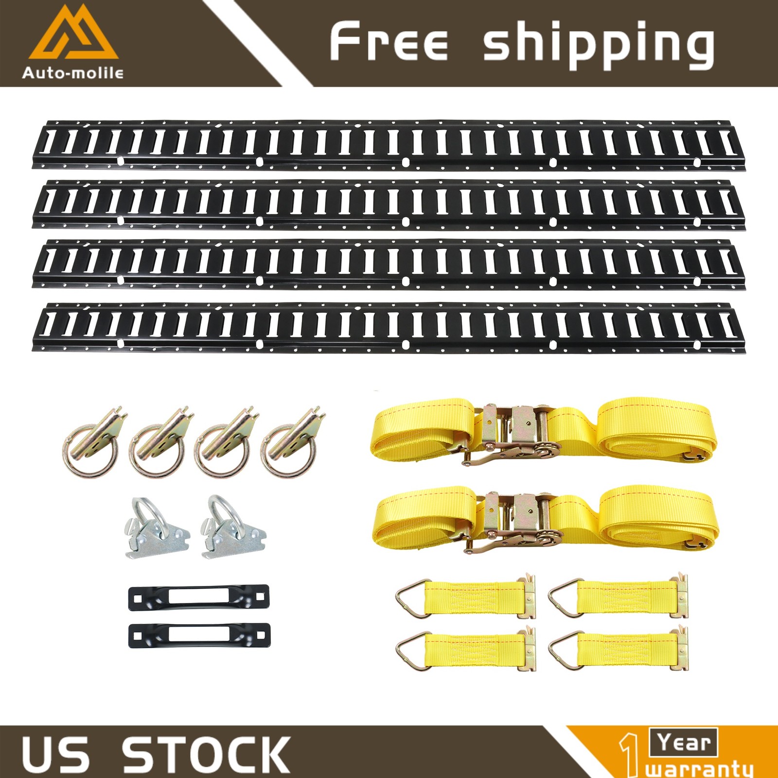 Horizontal Heavy Loads 18 Pack 5'E Track Tie Down Enclosed Trailer For Trucks