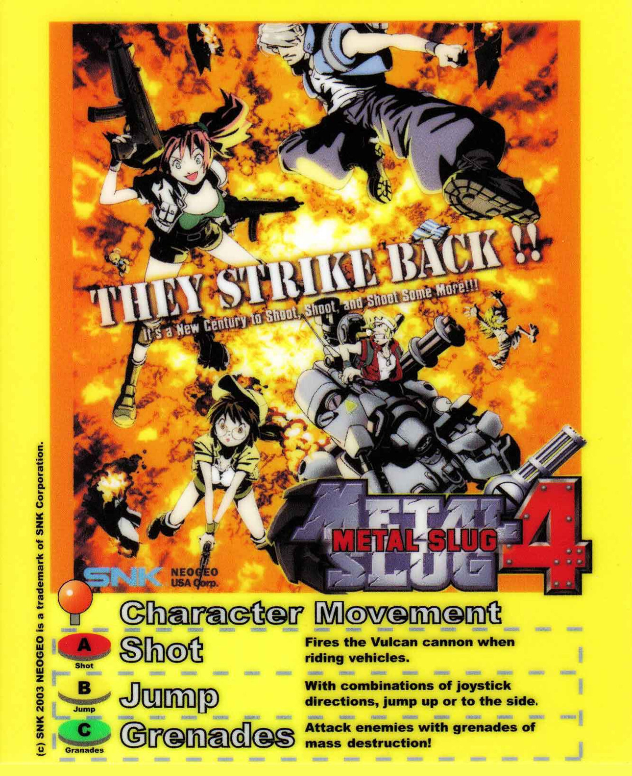 Metal Slug 4 Arcade Neo Geo Mini Marquee/Sign (5.45" x 4.45")