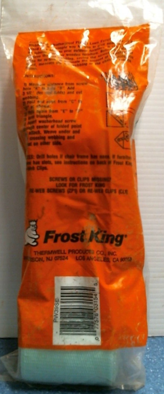 Frost King Lawn Furniture RE-Webbing 2-1/4" w. X 39' l LIGHT GREEN (PW39SE) FS