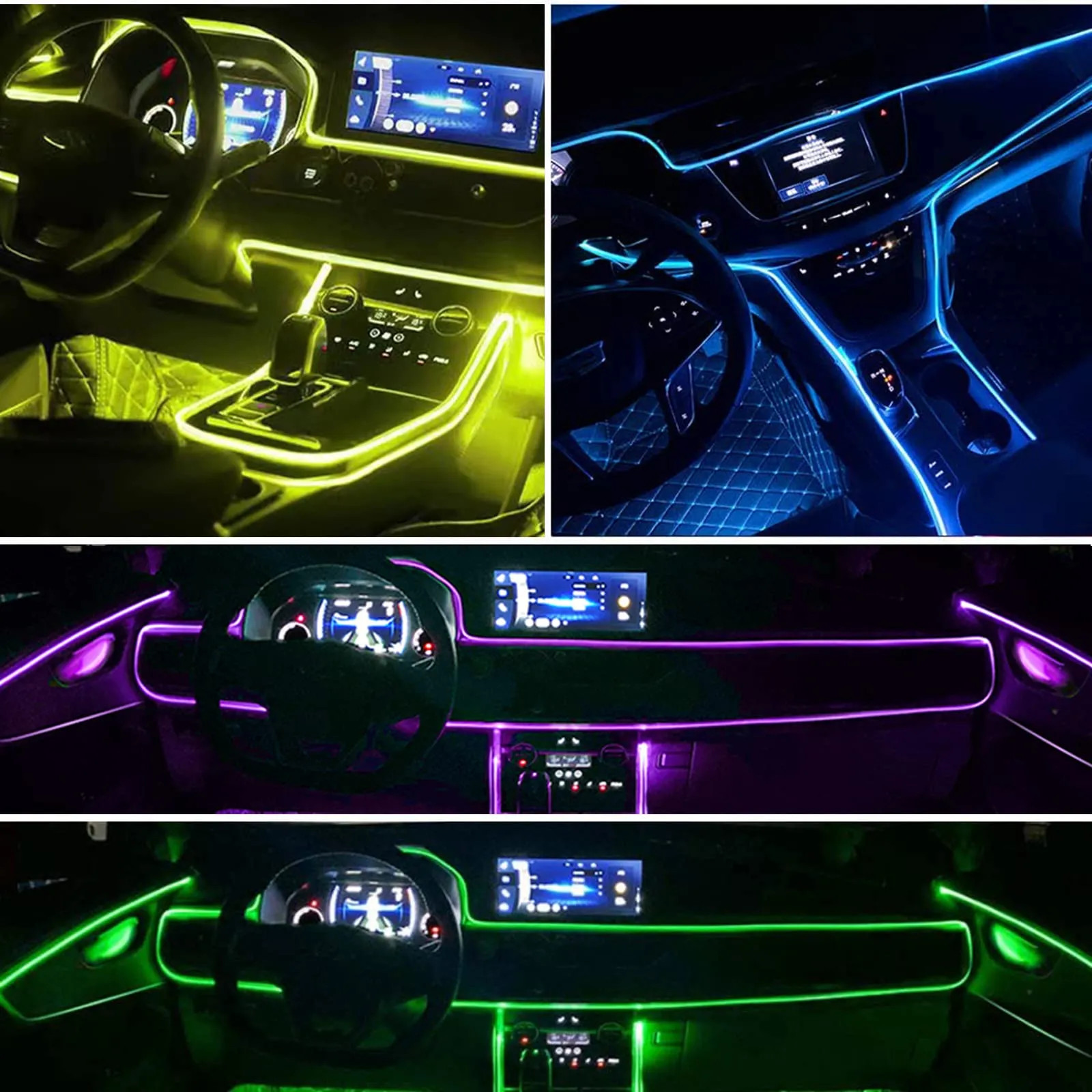 RGB Bluetooth Car Interior Neon LED Light Strip – 6M Ambient Lighting Kit