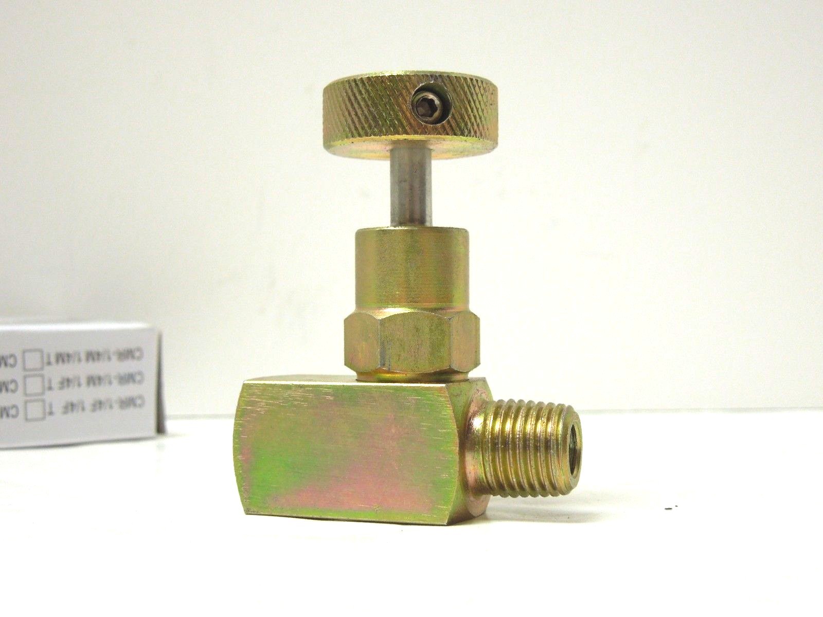 1/4" Male x Female NPT 6000 PSI Mini Needle Valve Carbon Steel Knob 562IN03