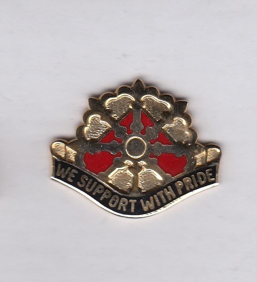 US Army 46th Support Group Quartermaster Supply QM crest DUI badge S-21