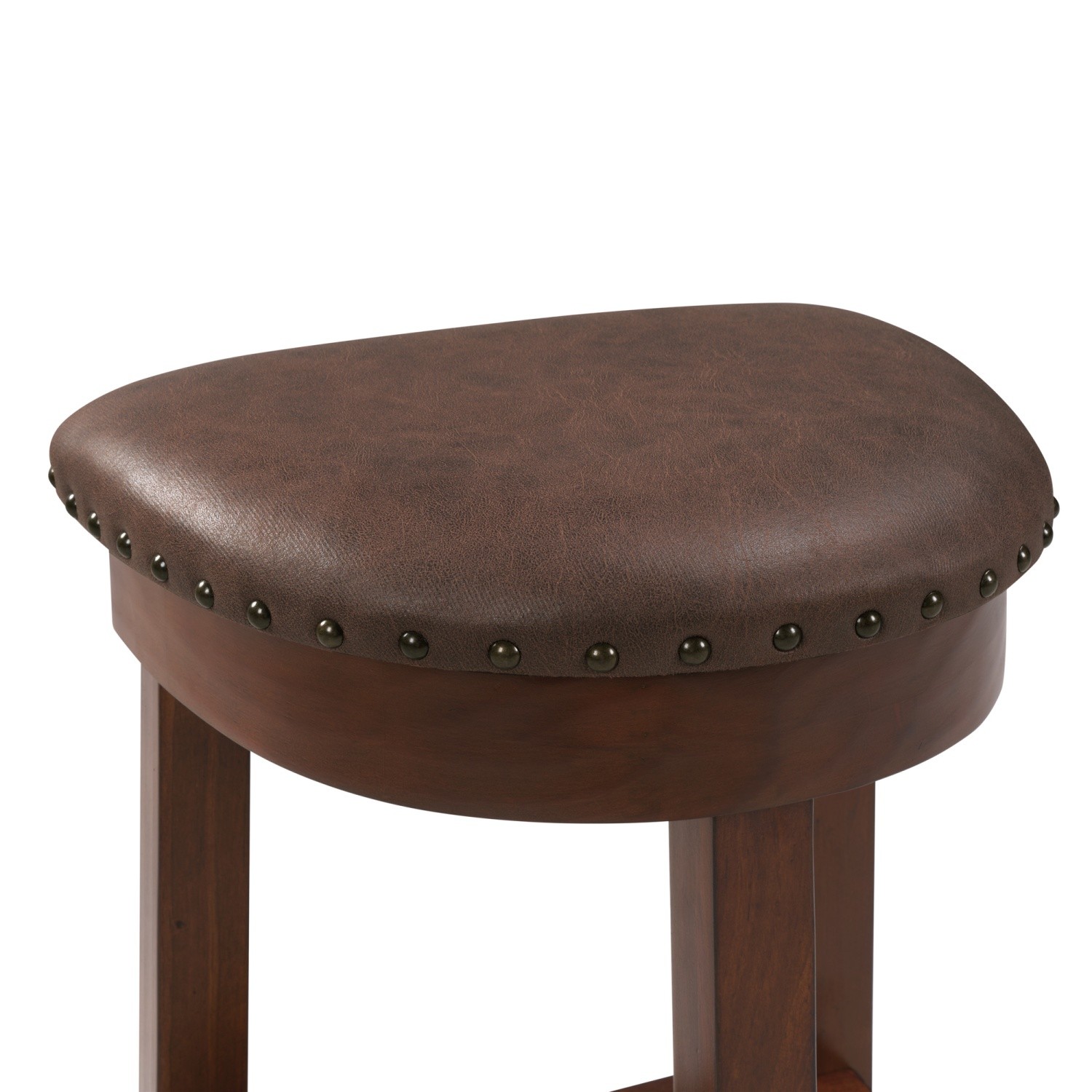 4 Piece Set Counter Height Bar Table & 3 PU Padded Solid Wood Stools Espresso