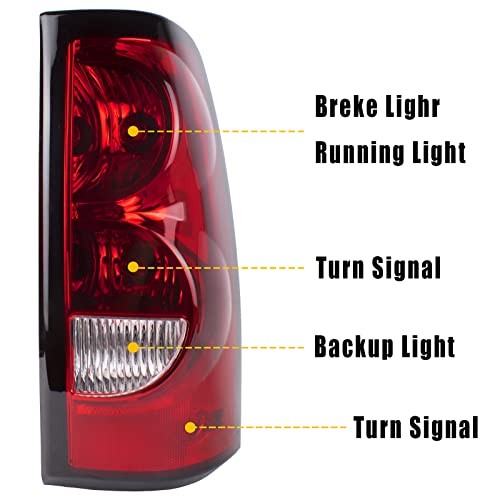 Tail Light Compatible With 2003 2004 2005 2006 Chevy Silverado Left Driver Side
