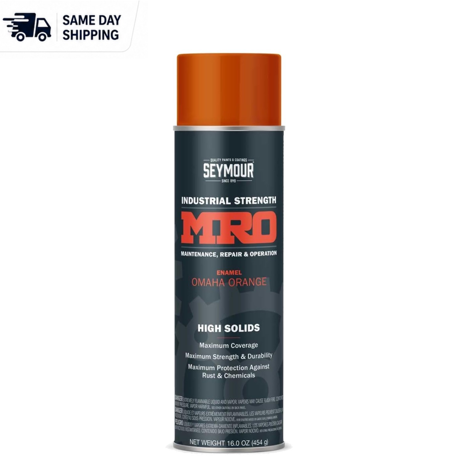 620-1450 Omaha Orange High Solids Spray Paint - Rust Resistant 16 Ounce Can