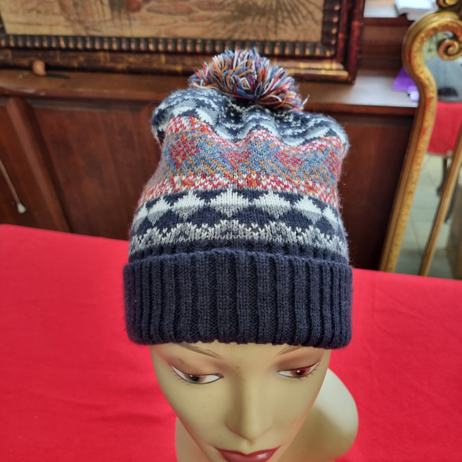 Jules Pom Pom Beanie Hat Multicolor Acrylic One Size