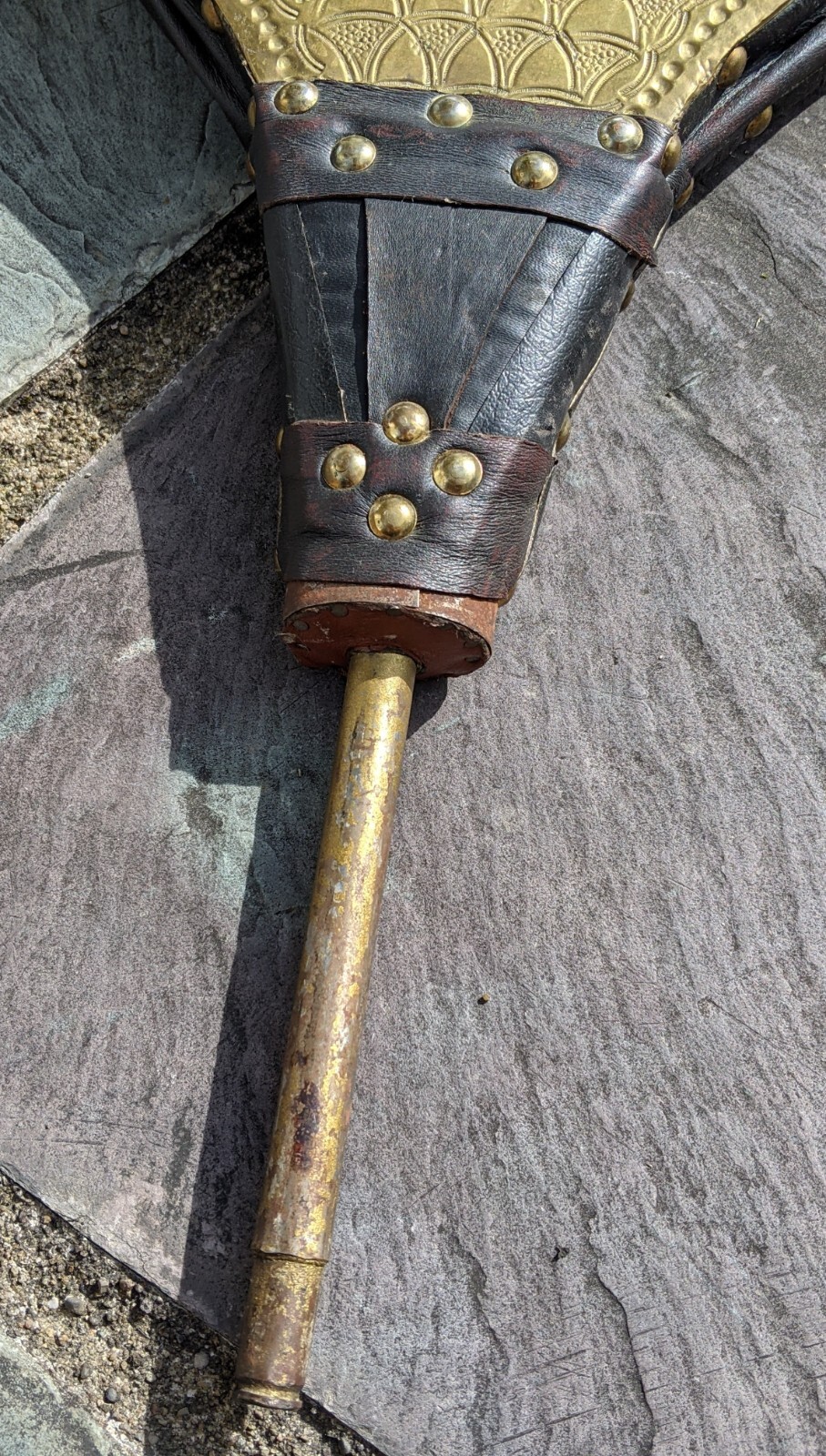 Retro Morocco Wooden Fireplace Bellow Blower Hearth Tool Primitive Decor Prop
