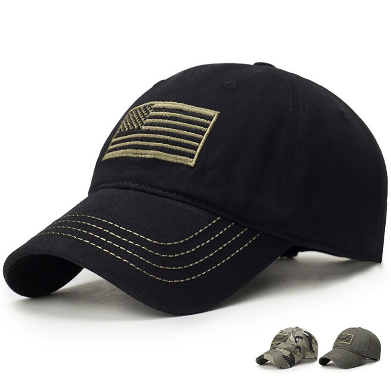 American Flag Embroidered Hat Low Profile Baseball Cap Casual Outdoor Sports-Hat
