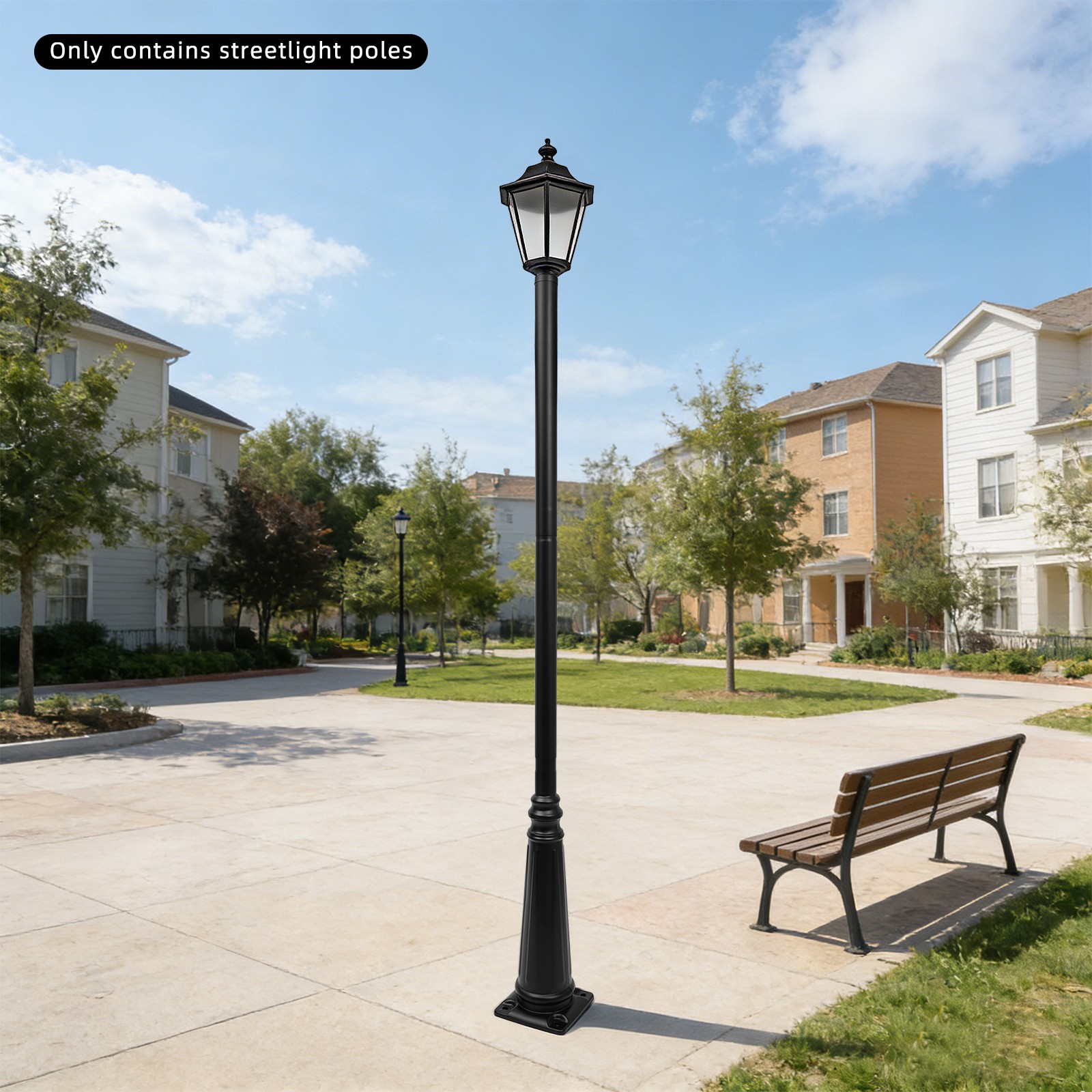 2.4m European Light Post,Split-Type Light Post,Floorstanding Outdoor Light Post