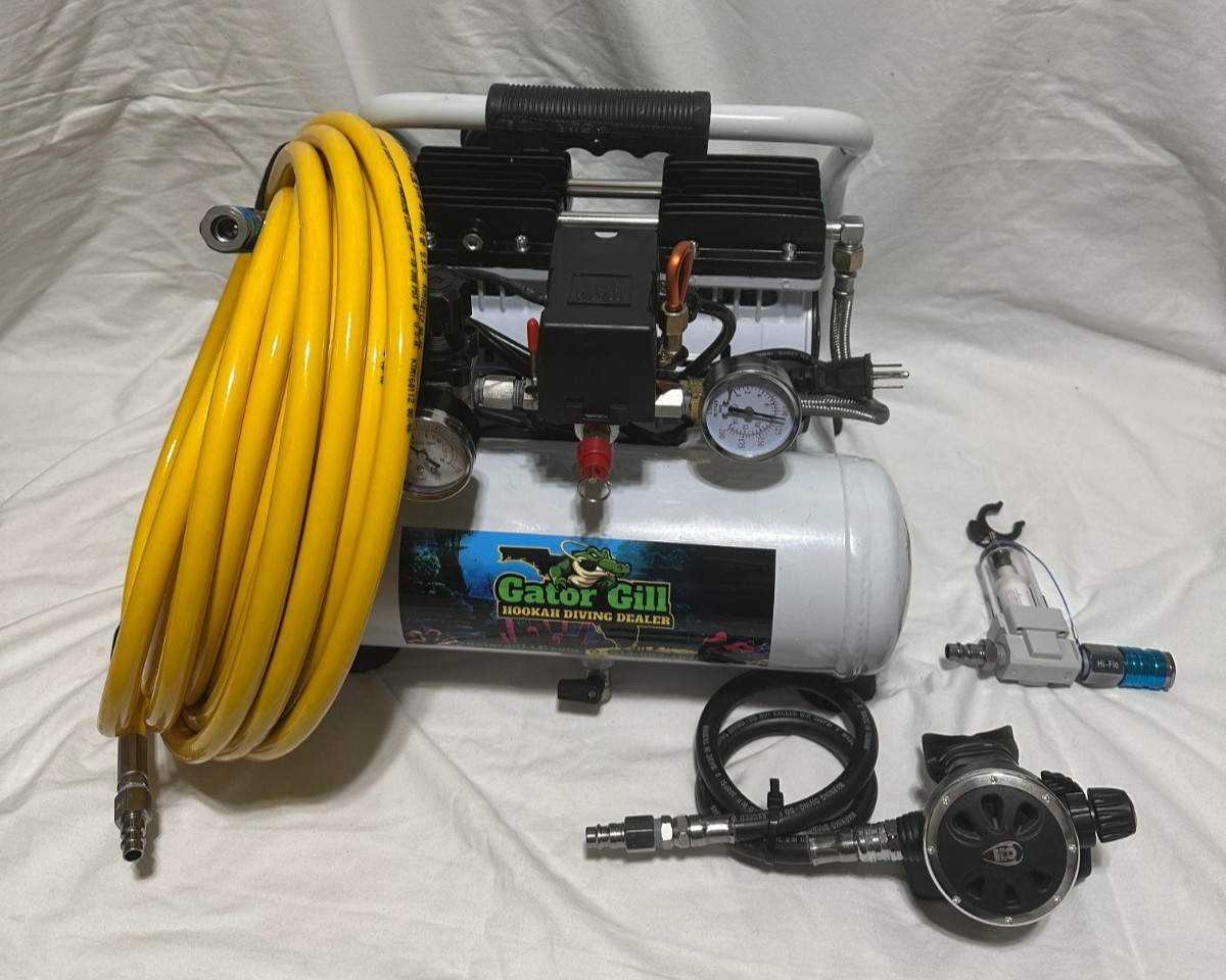 HOOKAH DIVING SYSTEM  120-volt Guppy 2nd Gen" 3/8id 100' hose 4.8 CFMs  1 gallon