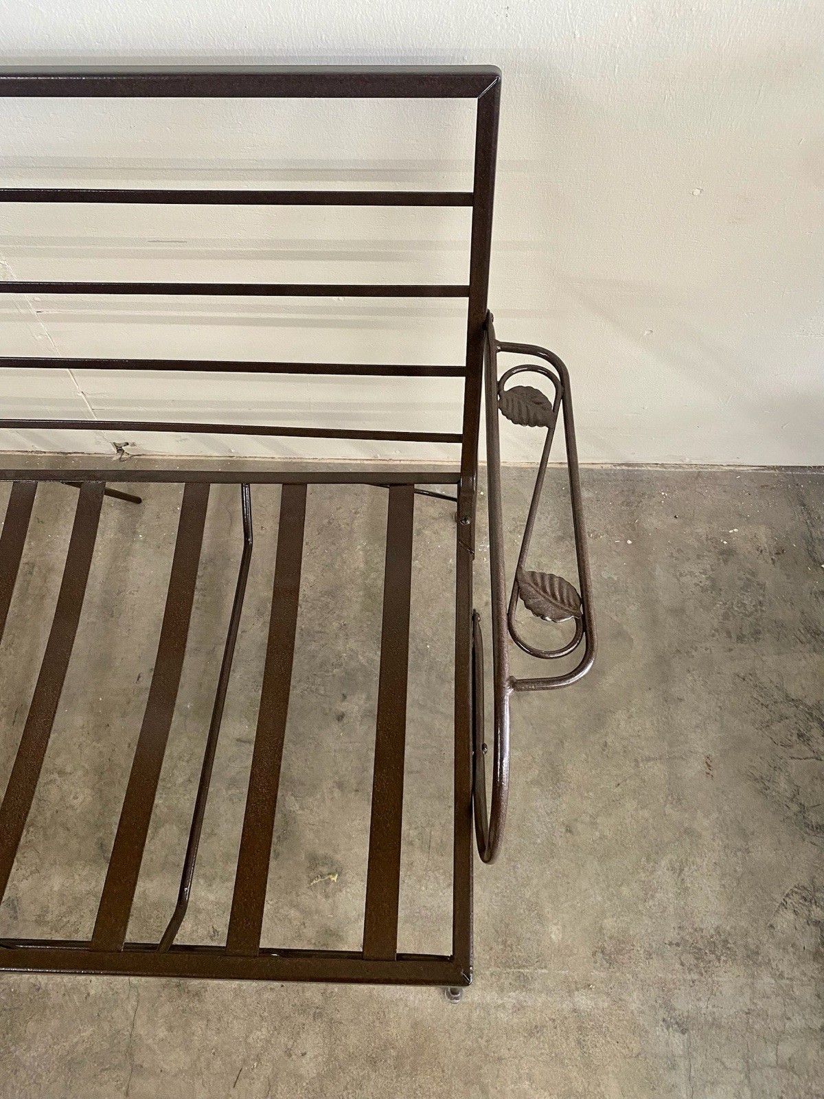 Bronzed Loveseat Bench With Leaf Design Arms (SHIPPING AVAILABLE)
