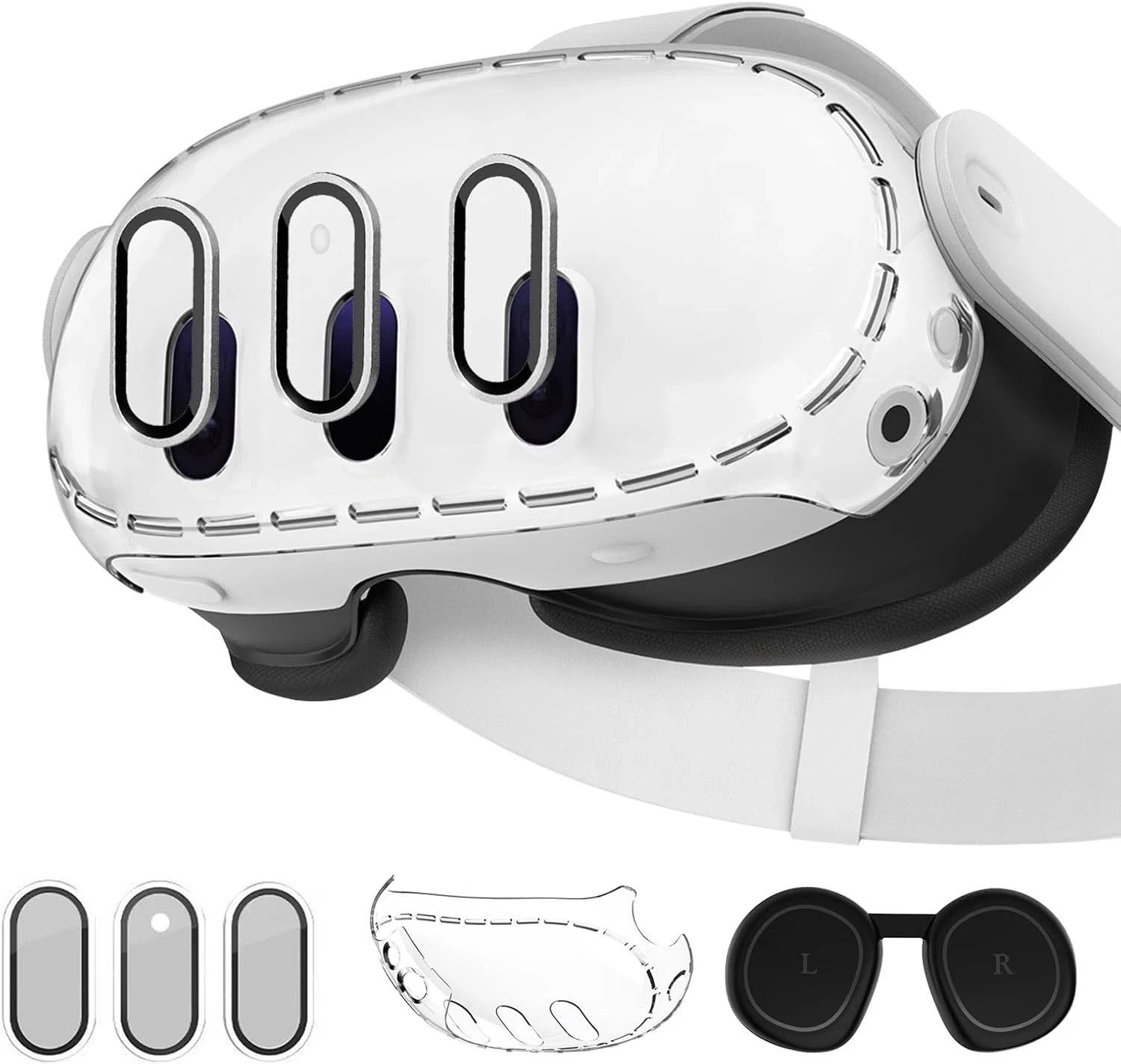 3-in-1 Lens Protector for Meta Quest 3 HD Camera Cover Silicone VR Accessory Set