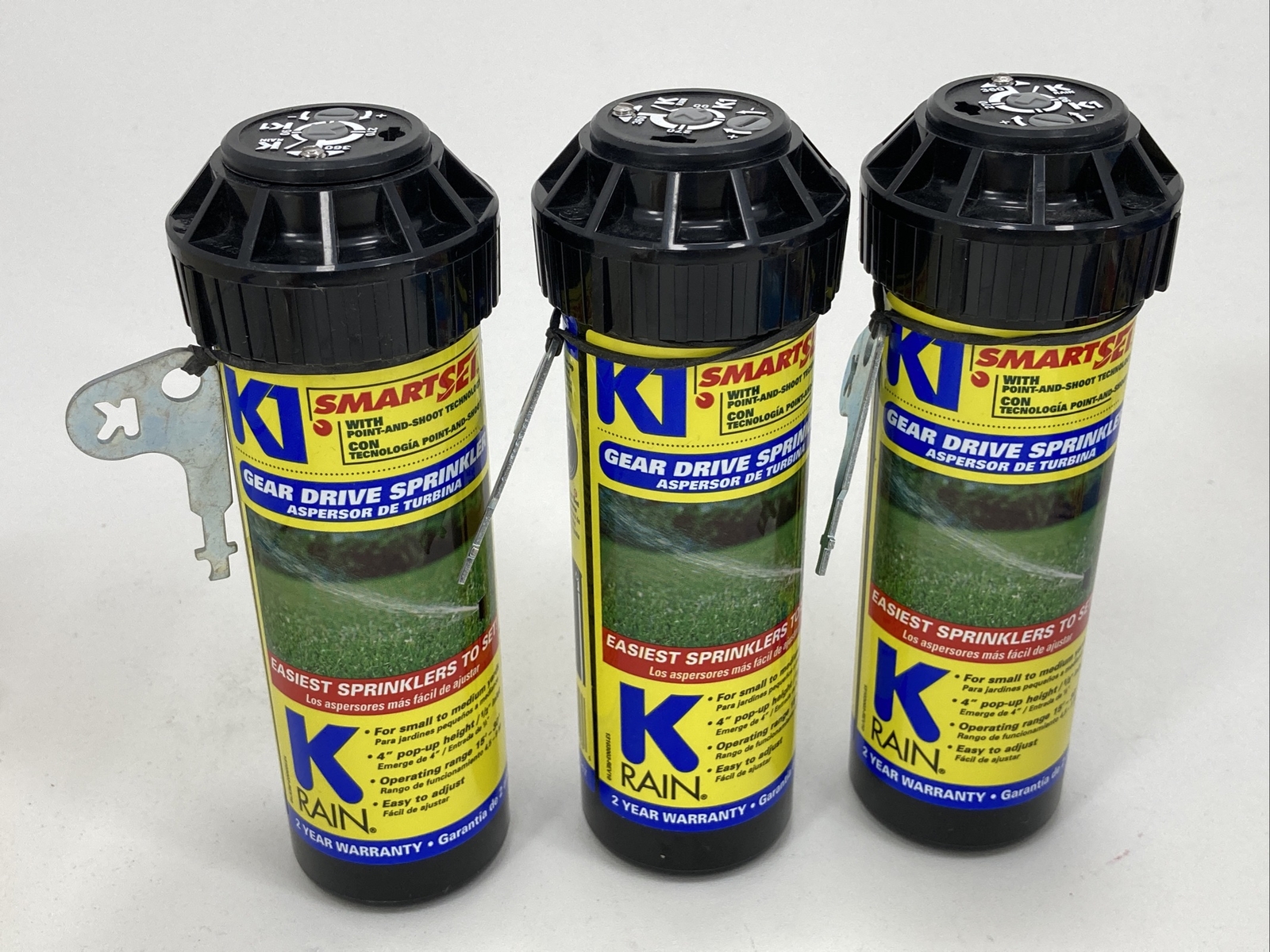 K-Rain 4-in Plastic Gear Drive Sprinkler 1/2-in Inlet Smart Set LOT OF 3