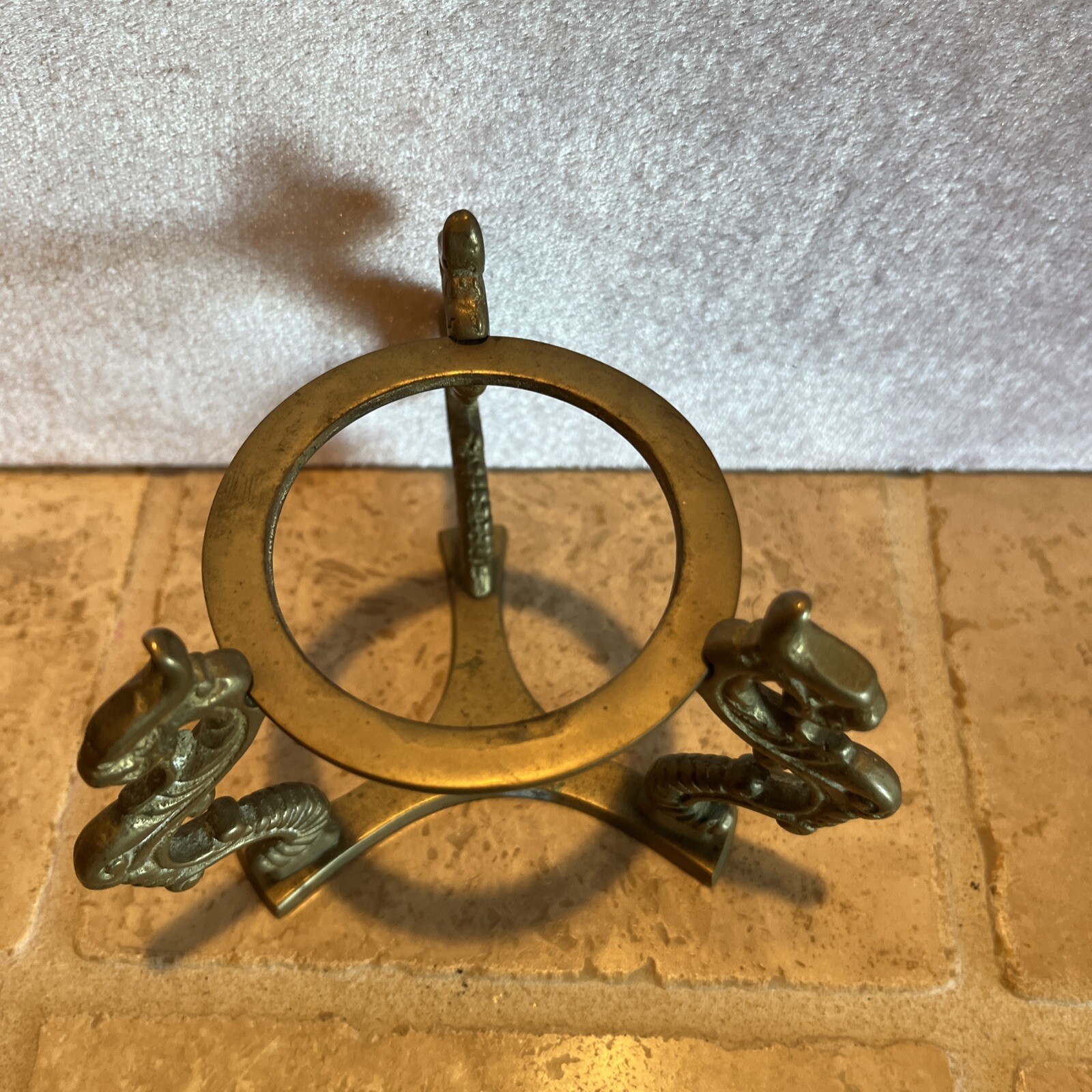 Sphere Brass Dragon Stand Mythical candle or globe