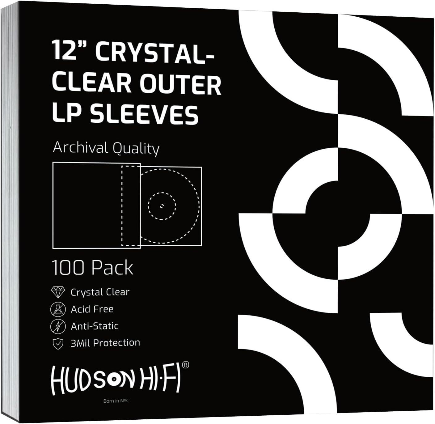 NEW - Hudson Hi-Fi Vinyl Record Crystal Clear Sleeves - Protect Your LP Albums f