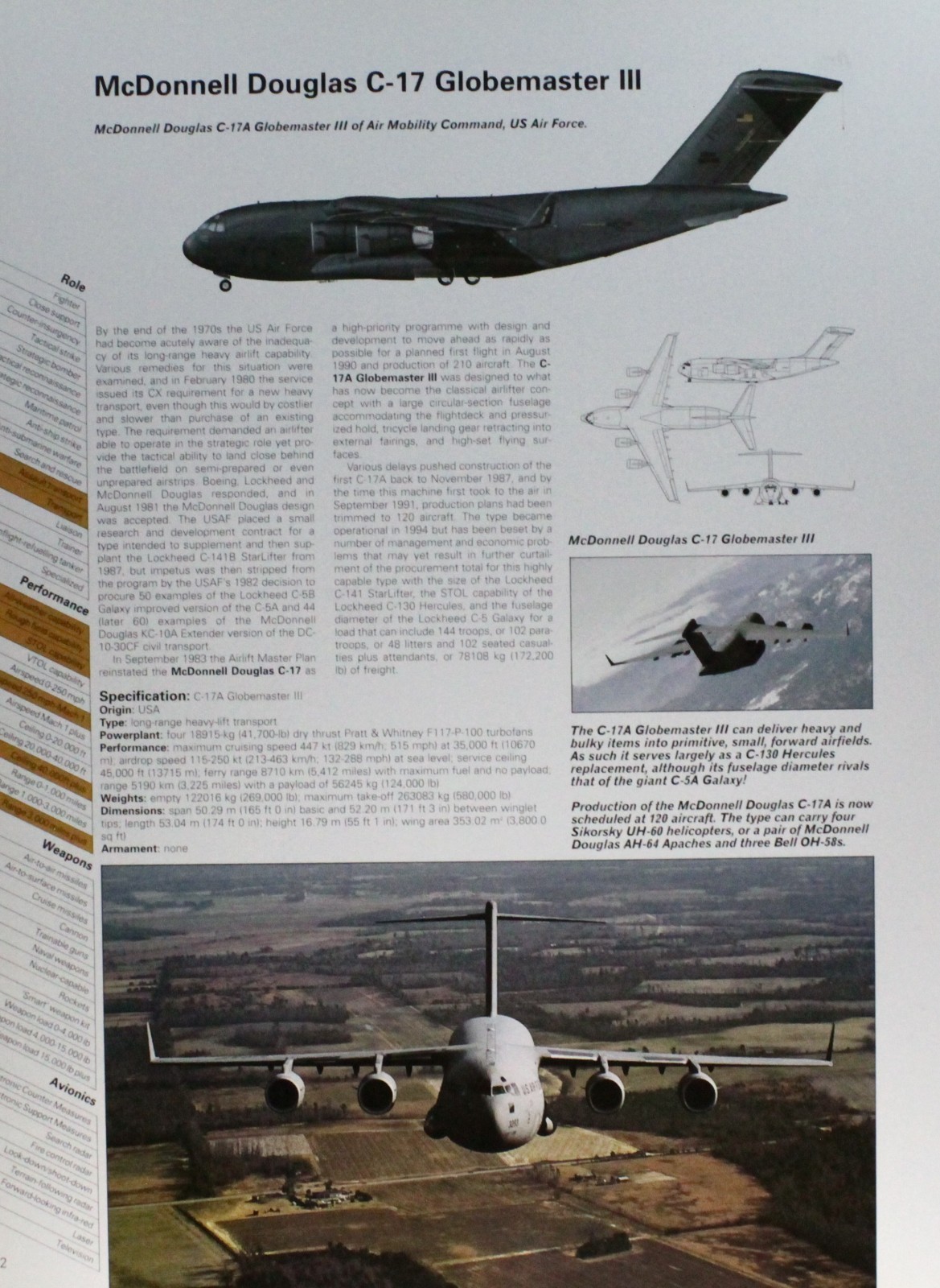 Globemaster C-17 C 17 McDonnell Douglas Picture Aircraft Vtg Sheet Wall Art