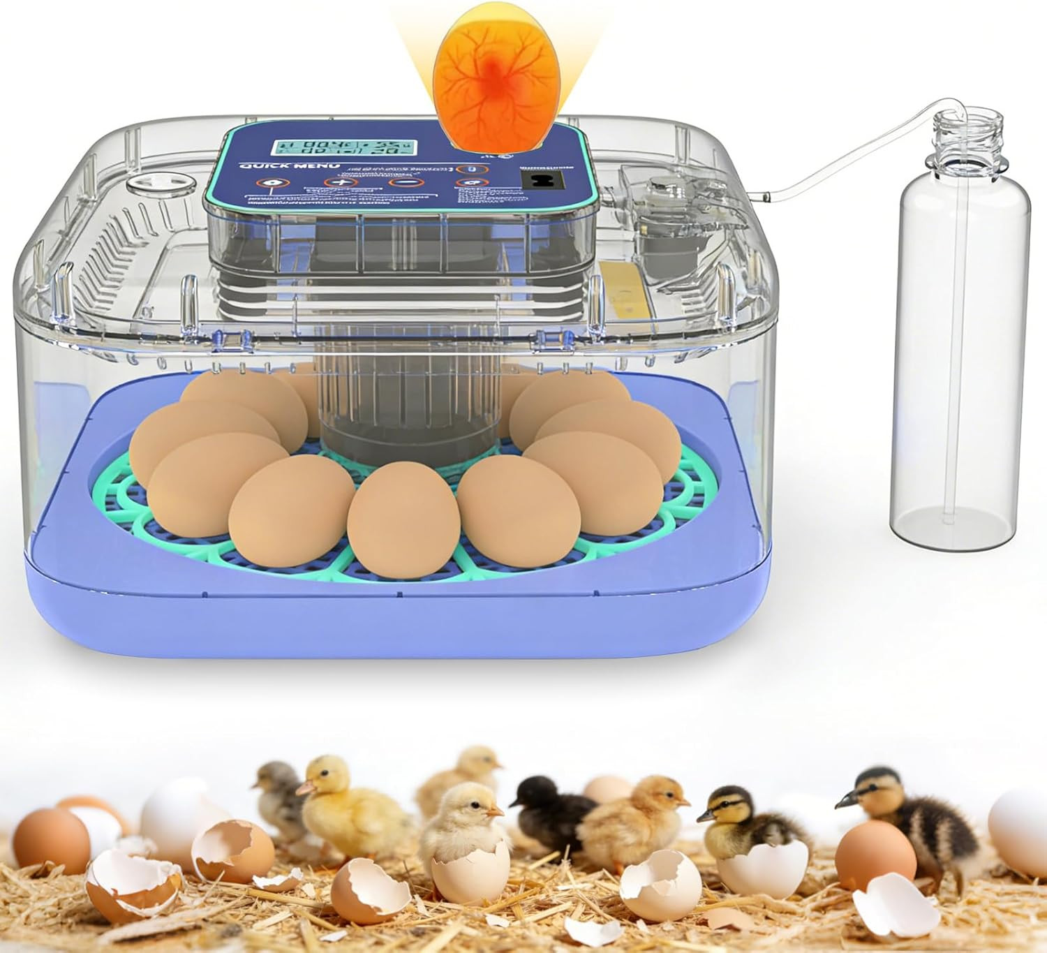 Digital Egg Incubator 12-24 Eggs with Auto Turner & Smart Control System