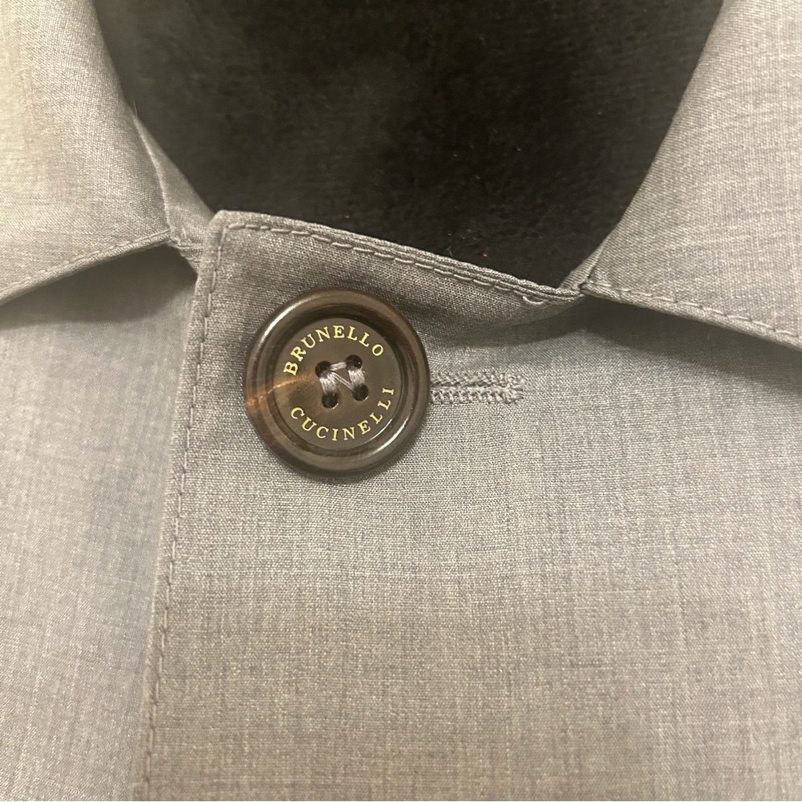 Brunello Cucinelli Gray Lightweight Button-Up Jacket Quiet Luxury Minimalist