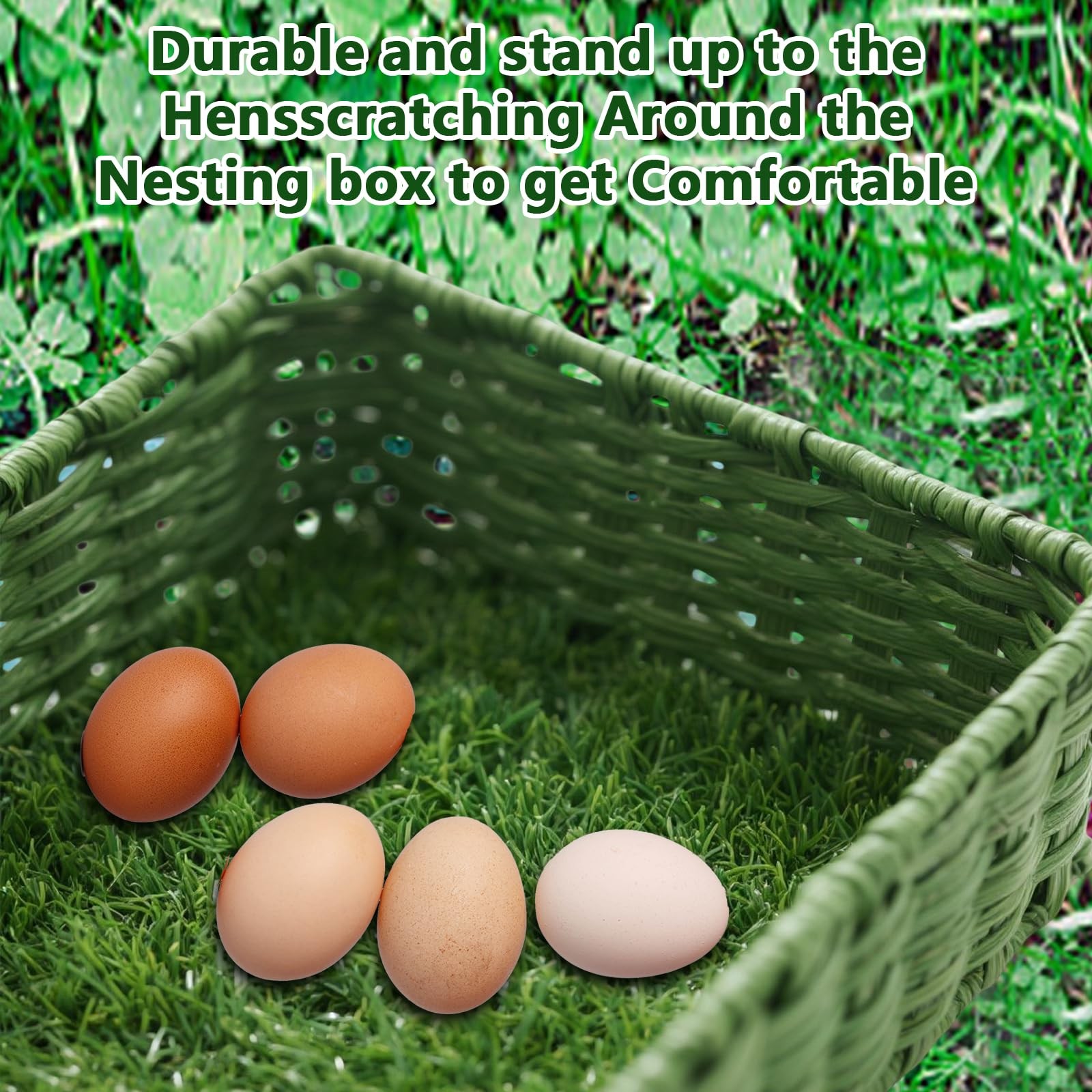 Chicken Nesting Box Pads, Washable Artificial Grass Liners, 8 Pack