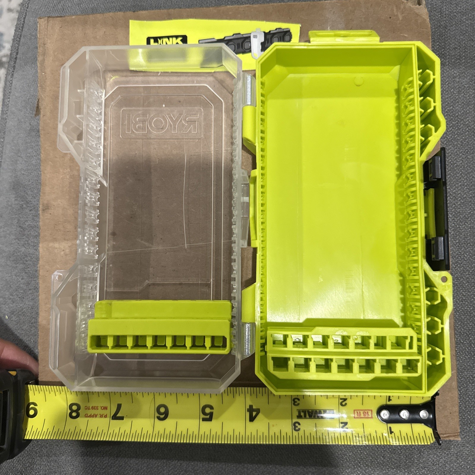 New Empty Ryobi Hard Box Storage Drill Bits Organizer link Wall Sys Compatible