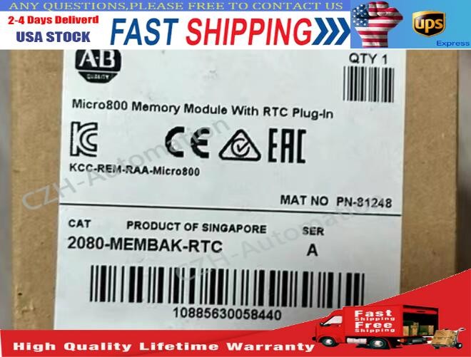 1PCS Allen Bradley 2080-MEMBAK-RTC Memory Module With RTC Plug-In Factory Sealed