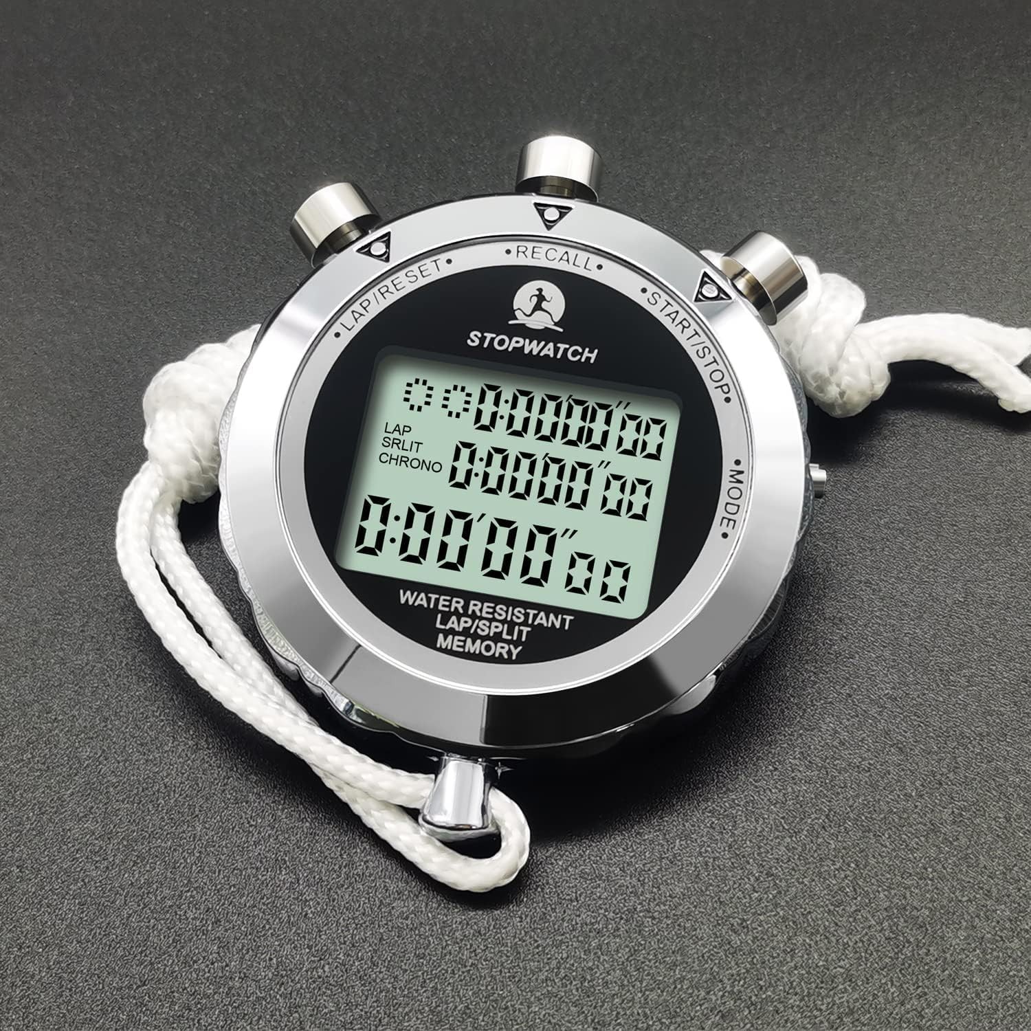 Stopwatch Timer, Digital Stop Watch with 0.01second Timing, Metal 10 Lap Memo...