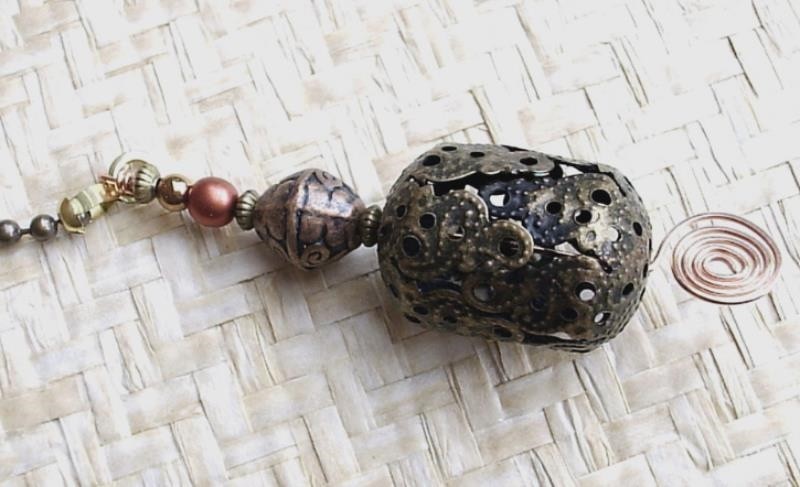 Elegant Handcrafted Filigree Ceiling Fan Pull Earthtones