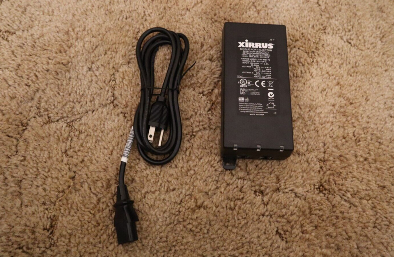 Xirrus (XP1-MSI-75) POE75U-1UP-X Single Port Injector 2 Output PoE