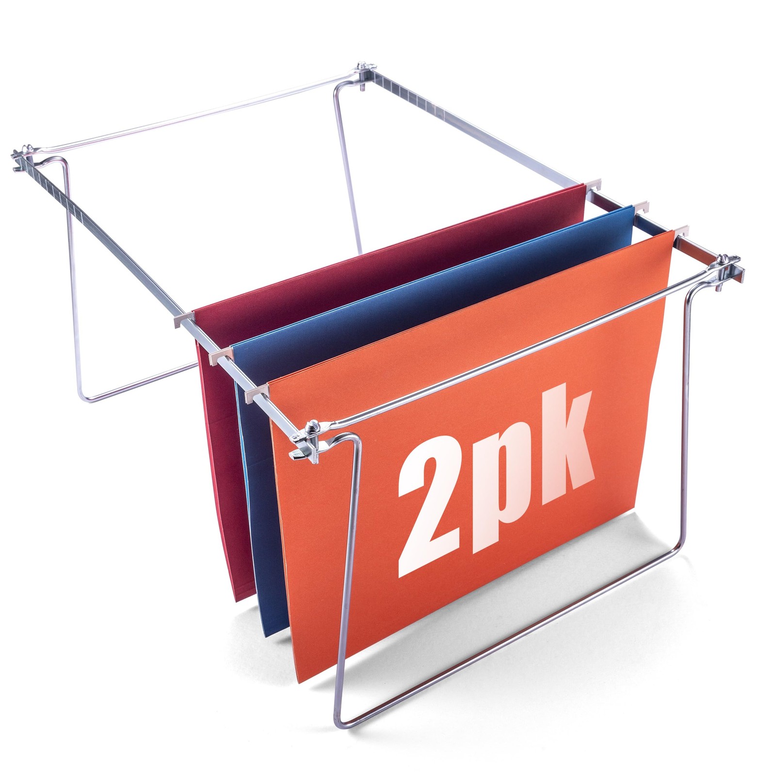 Officemate Hanging File Frame, Letter Size, 2 count (Pack of 1), Silver