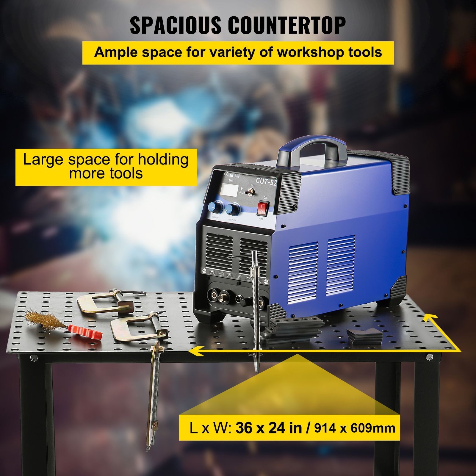 Welding Table 36" x 24", 800LBS Capacity Welding Workbench Table, Heavy - Duty