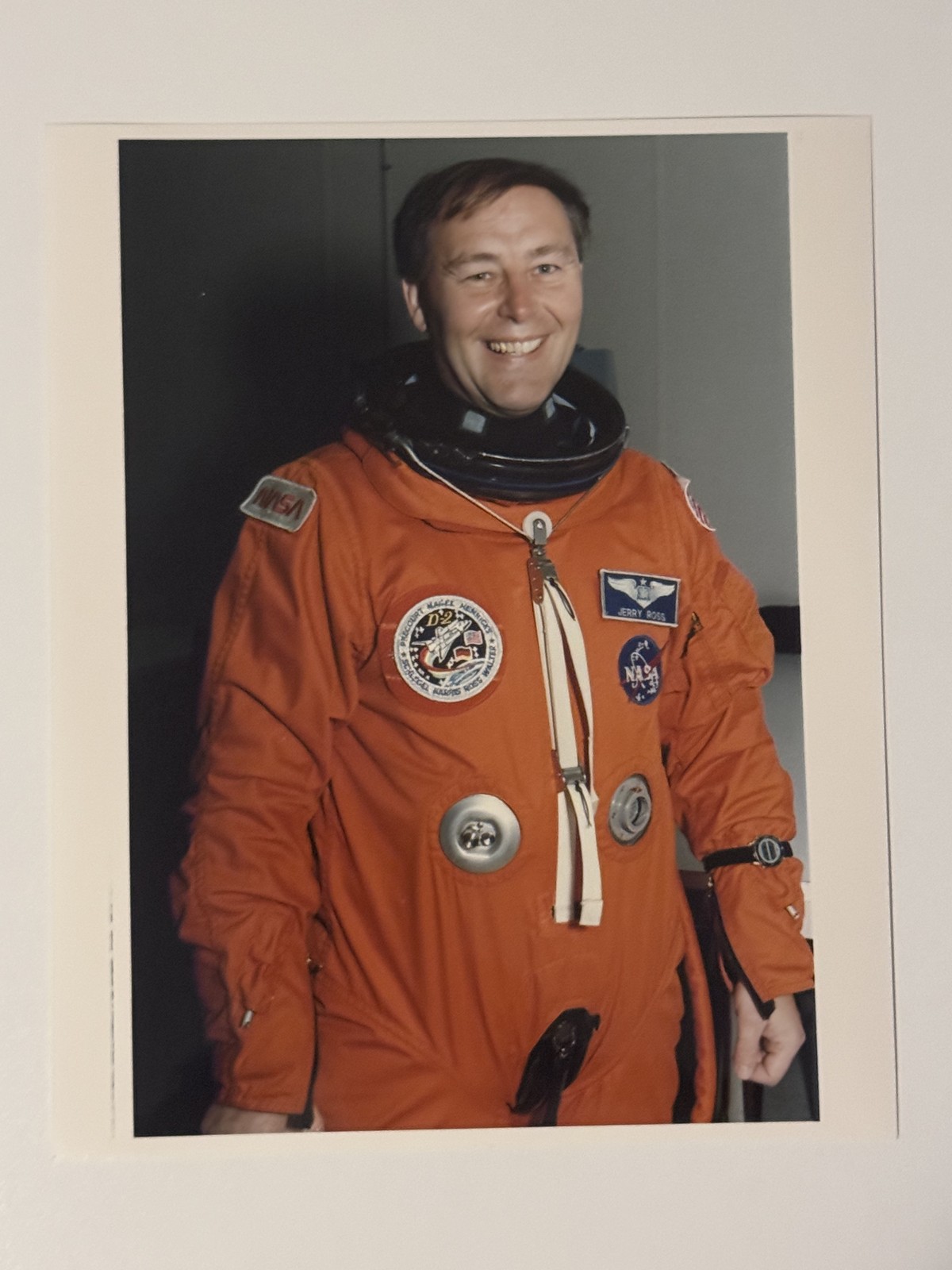 NASA STS-55 Jerry Ross In Launch Suit Press Photo
