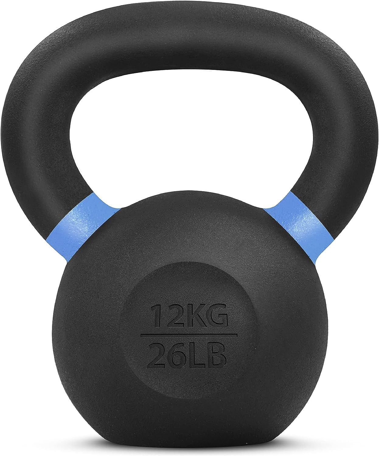 Powder Coated Kettlebell, Cast Iron Core Kettlebells with Non-Slip Handle & Flat