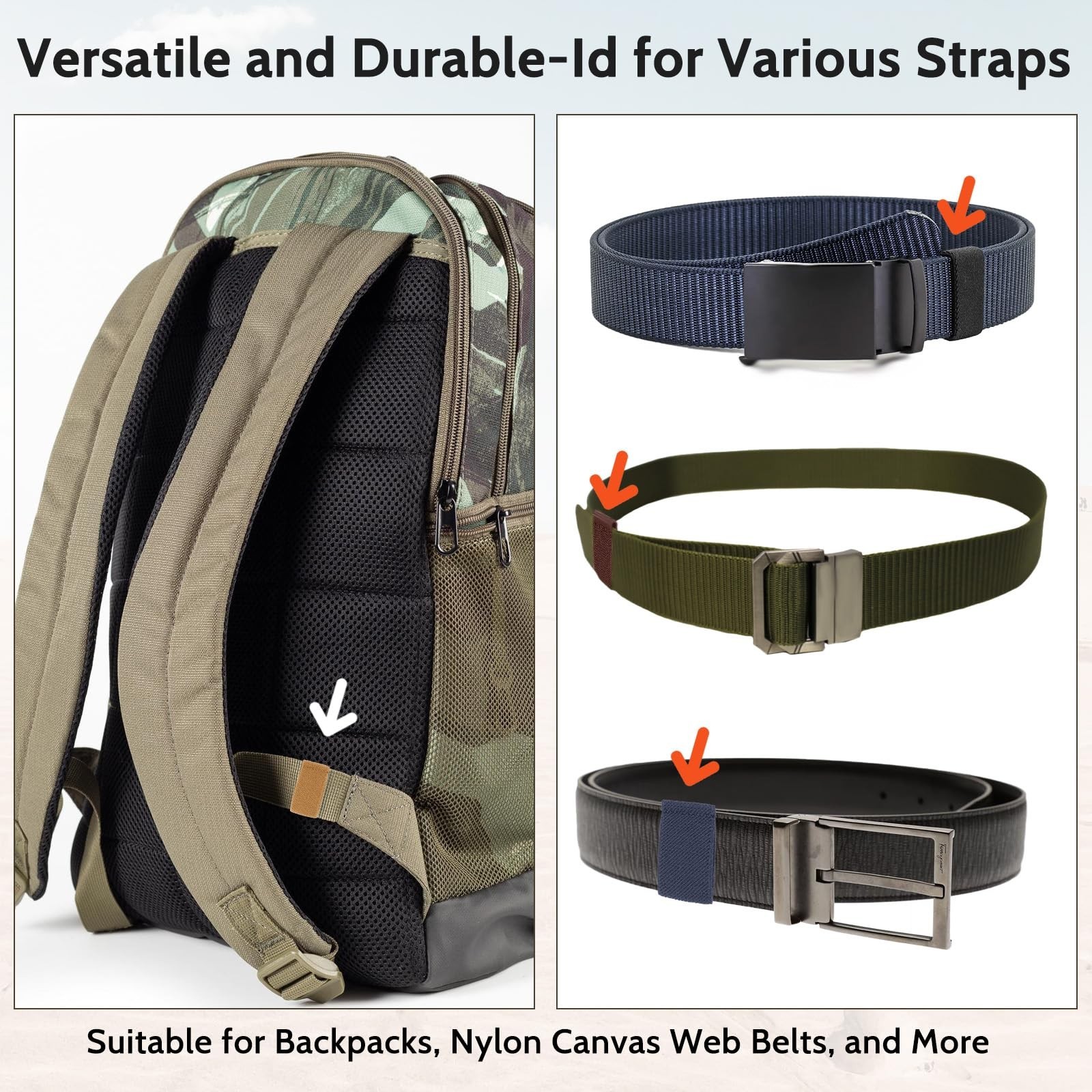 Bewudy 10 Pack Elastic Belt Keeper Strap, Nylon Canvas Web Belt Elastic Loop ...