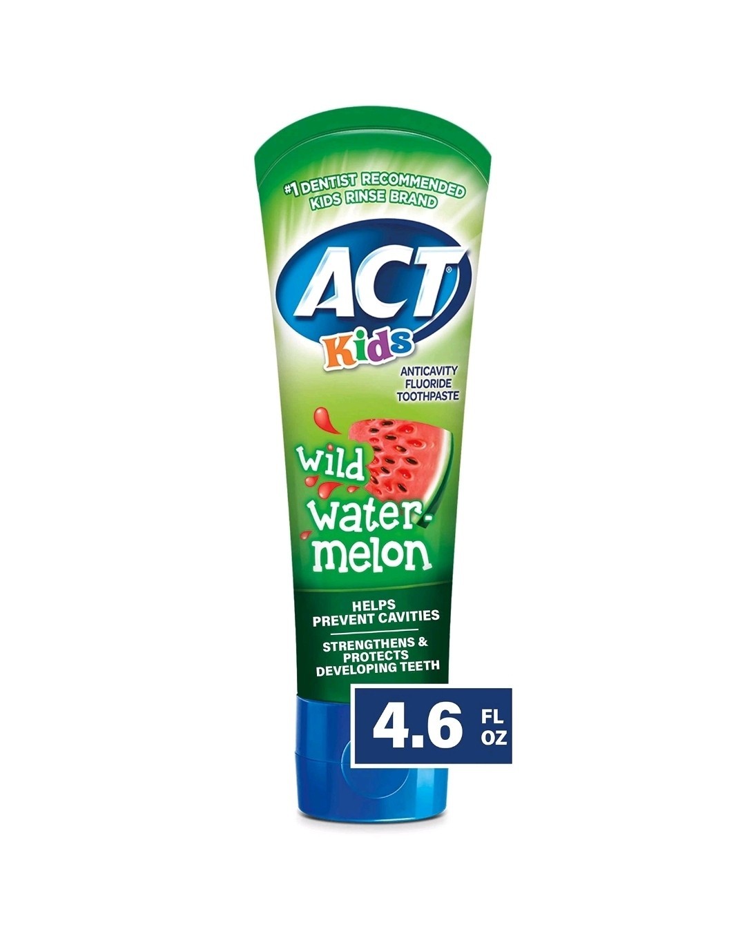 ACT Kids Anticavity Fluoride Toothpaste, Wild Watermelon, 4.6 oz.