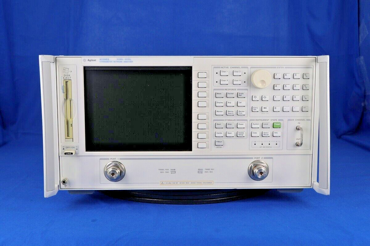 Agilent 8720ES Network Analyzer Agilent label, 50MHz to 20GHz, with no opt