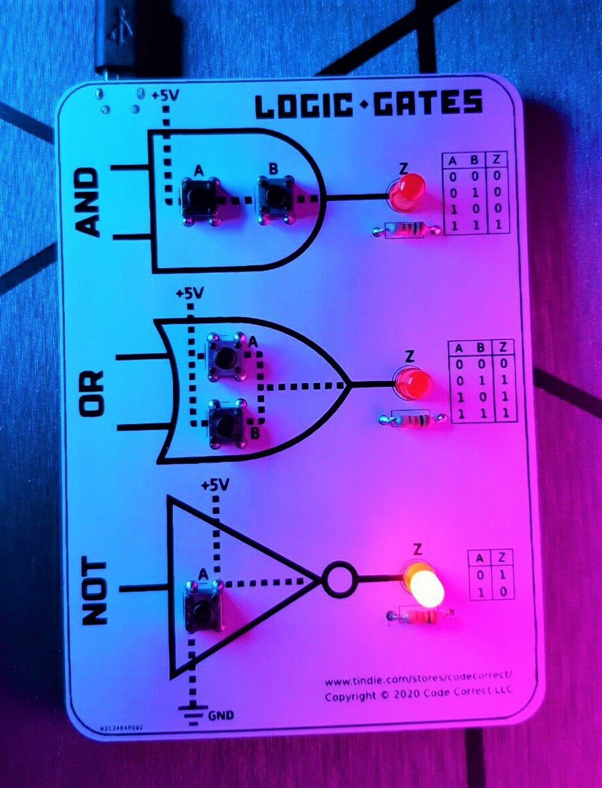 Logic Gates Learning Kit #1 - Switches (Pre-Assembled)