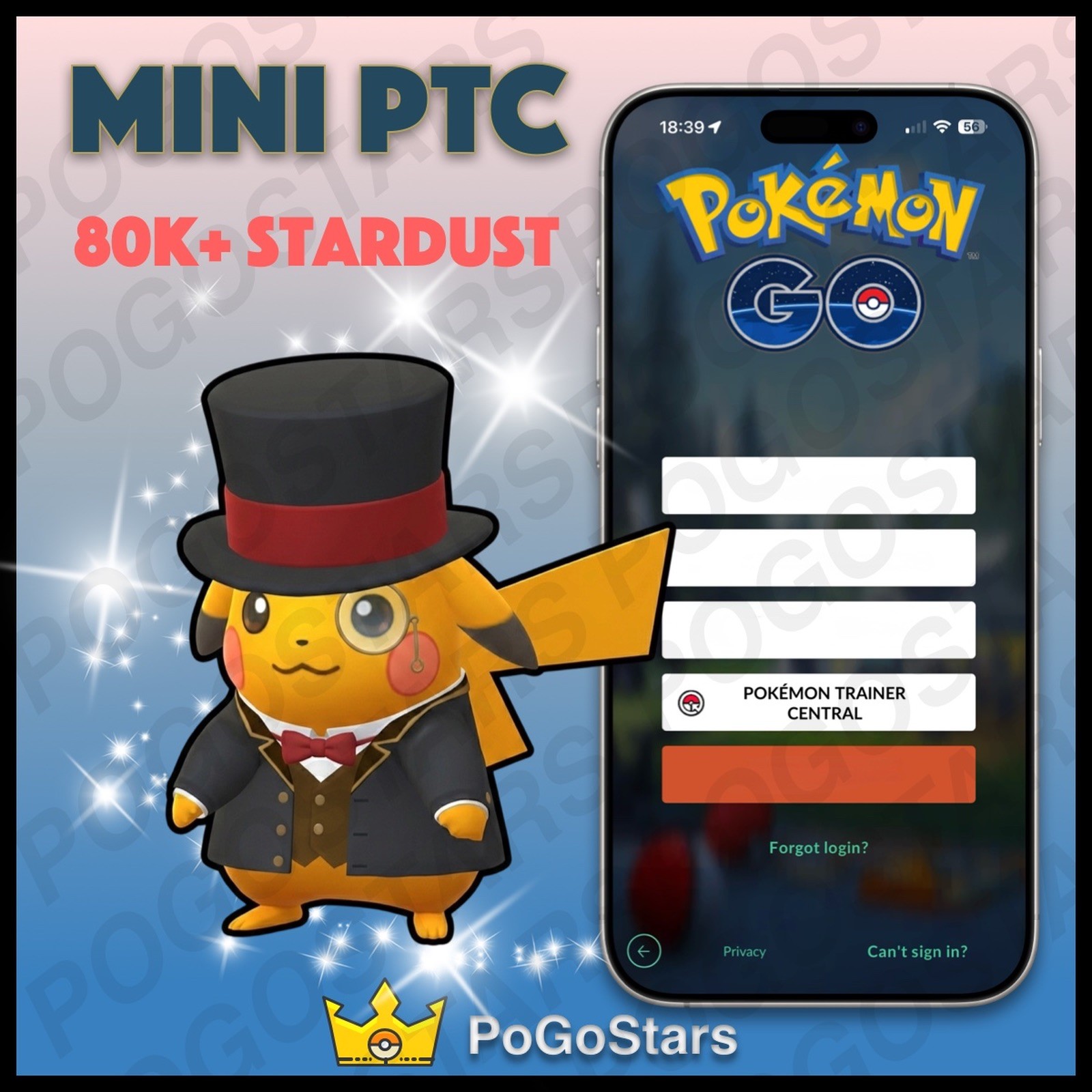 Pokémon PTC Go - Shiny Pikachu Formal Monocle Red Accents✨Read Description✨