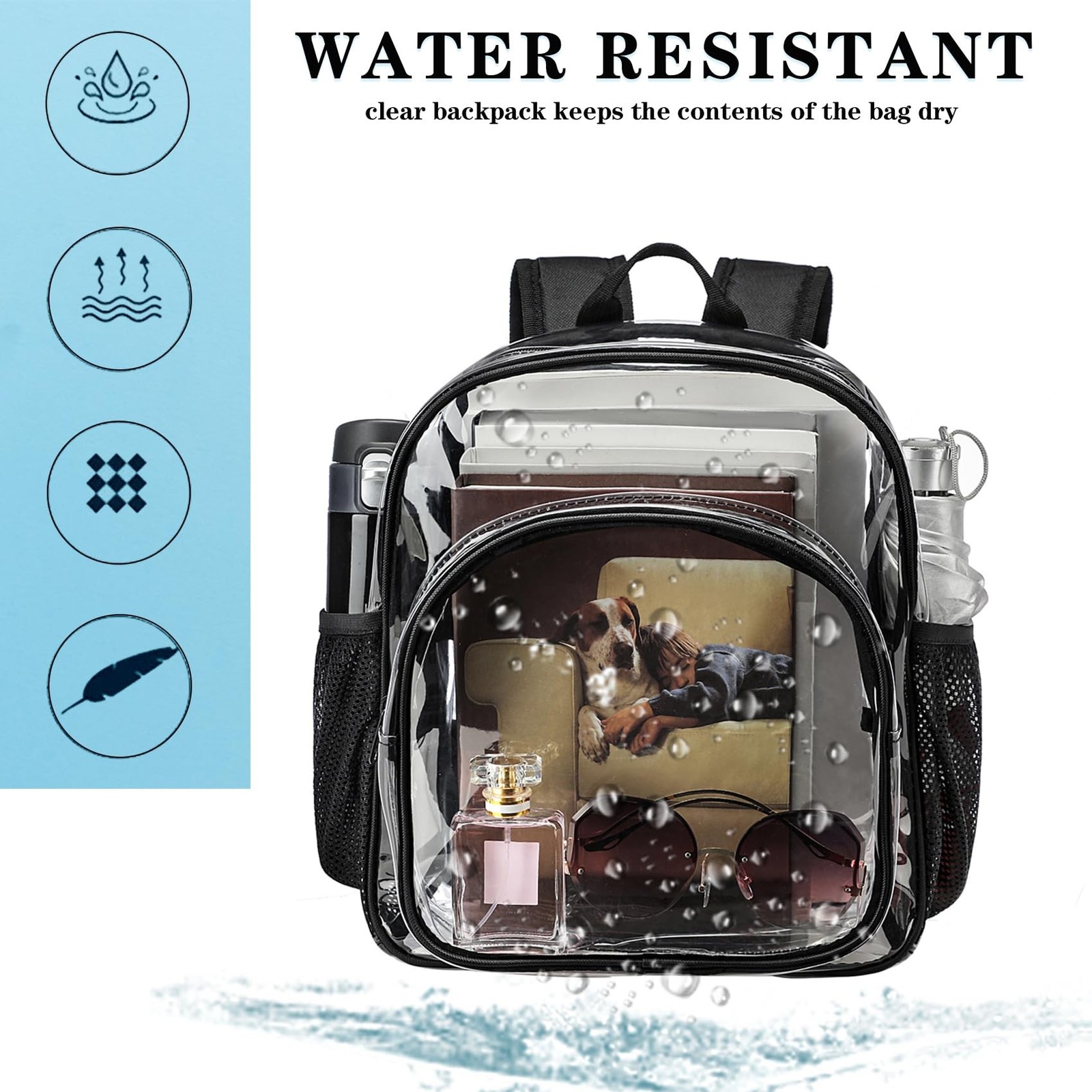 Clear Backpack Stadium Approved 12x12x6 Small Clear Backpack for Concert,Work...