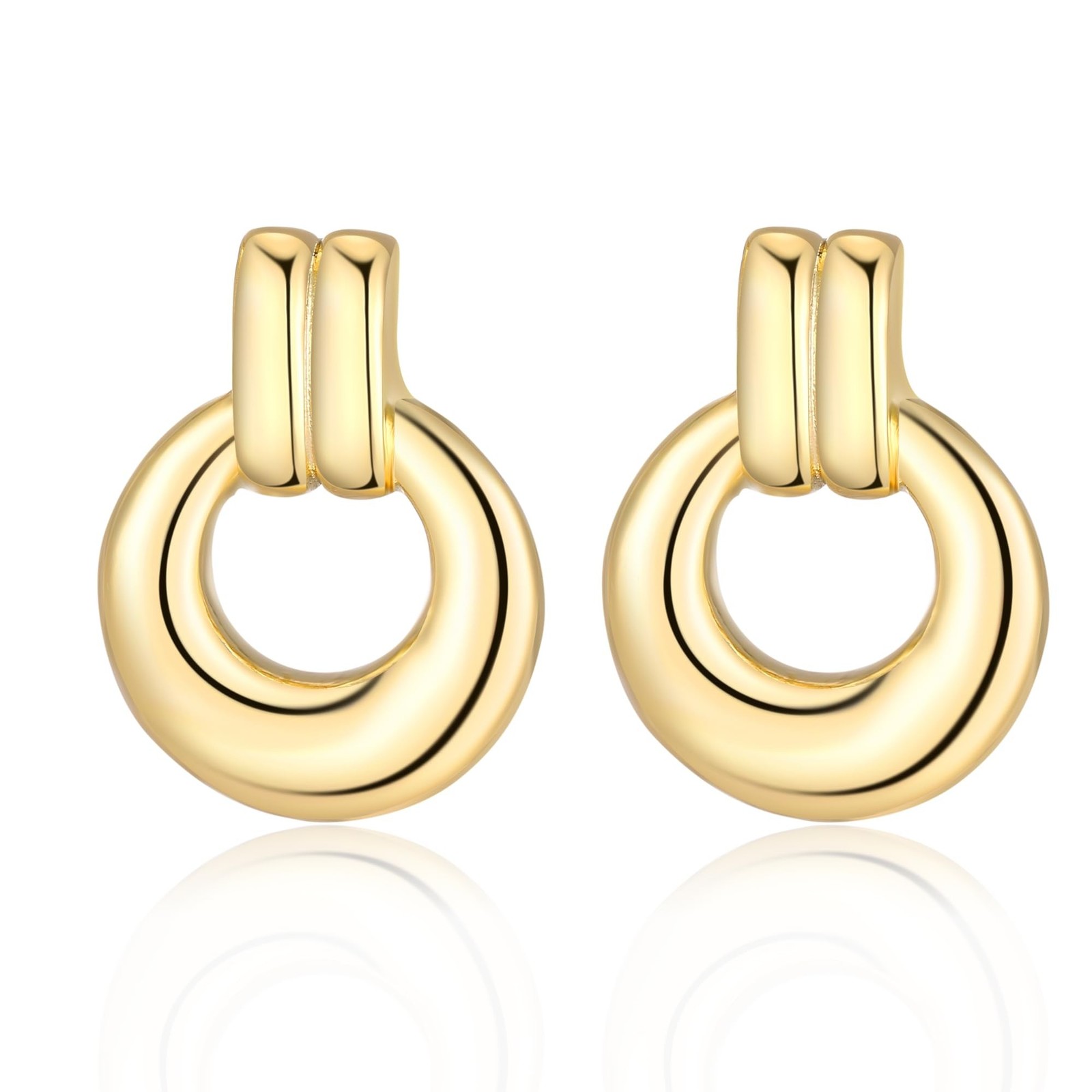 Chunky Gold Geometric Earrings for Women, Lightweight Gold Knot Dangle Drop S...
