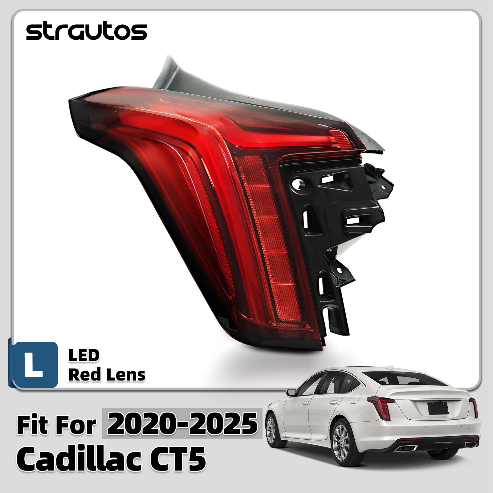 LED Tail Light For 2020-2024 2025 Cadillac CT5 Red Lens Brake Lamp Left Driver