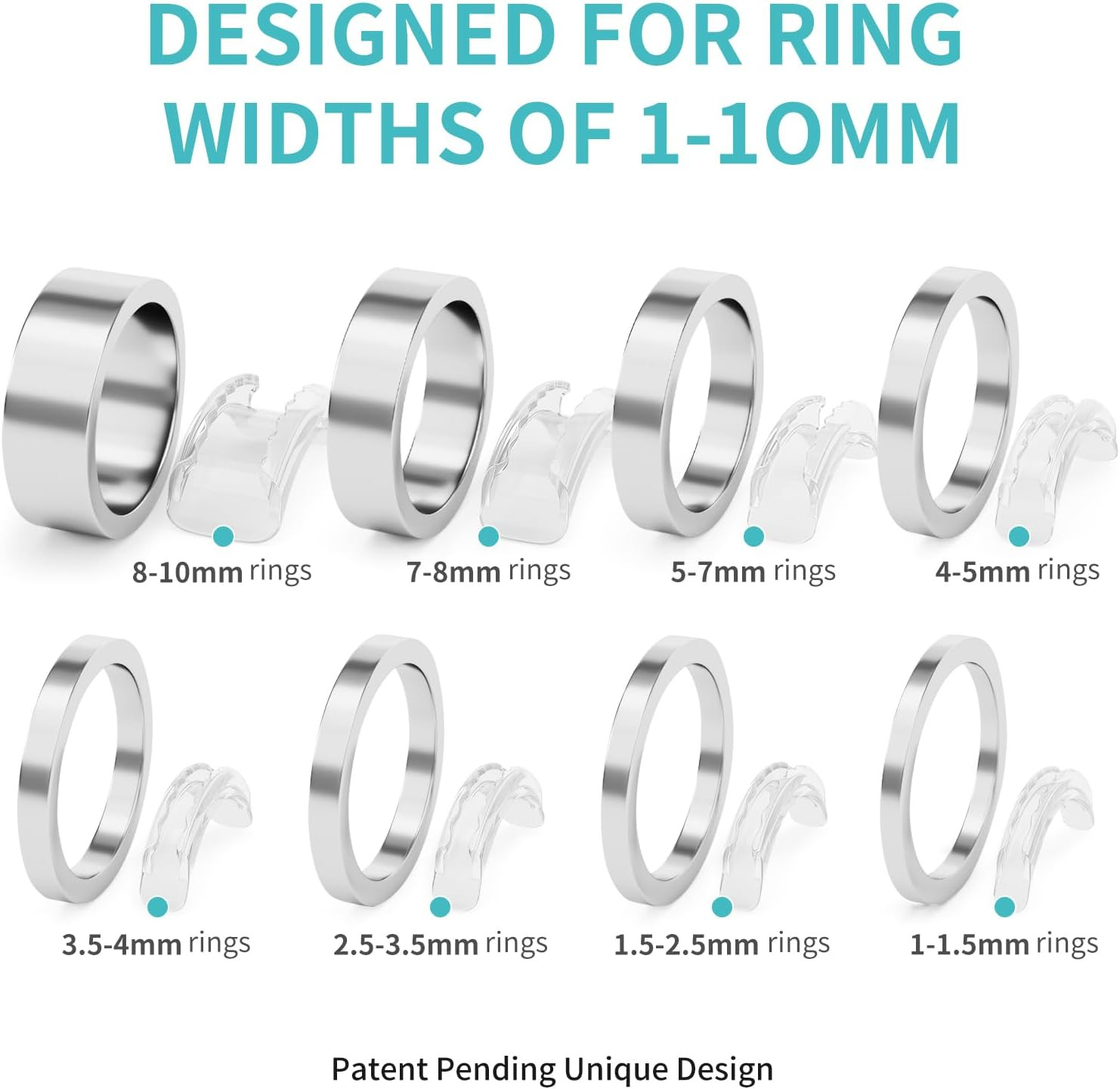 8 Sizes Ring Sizer Adjuster, Invisible Ring Guards for Women & Men, Ring Resizer