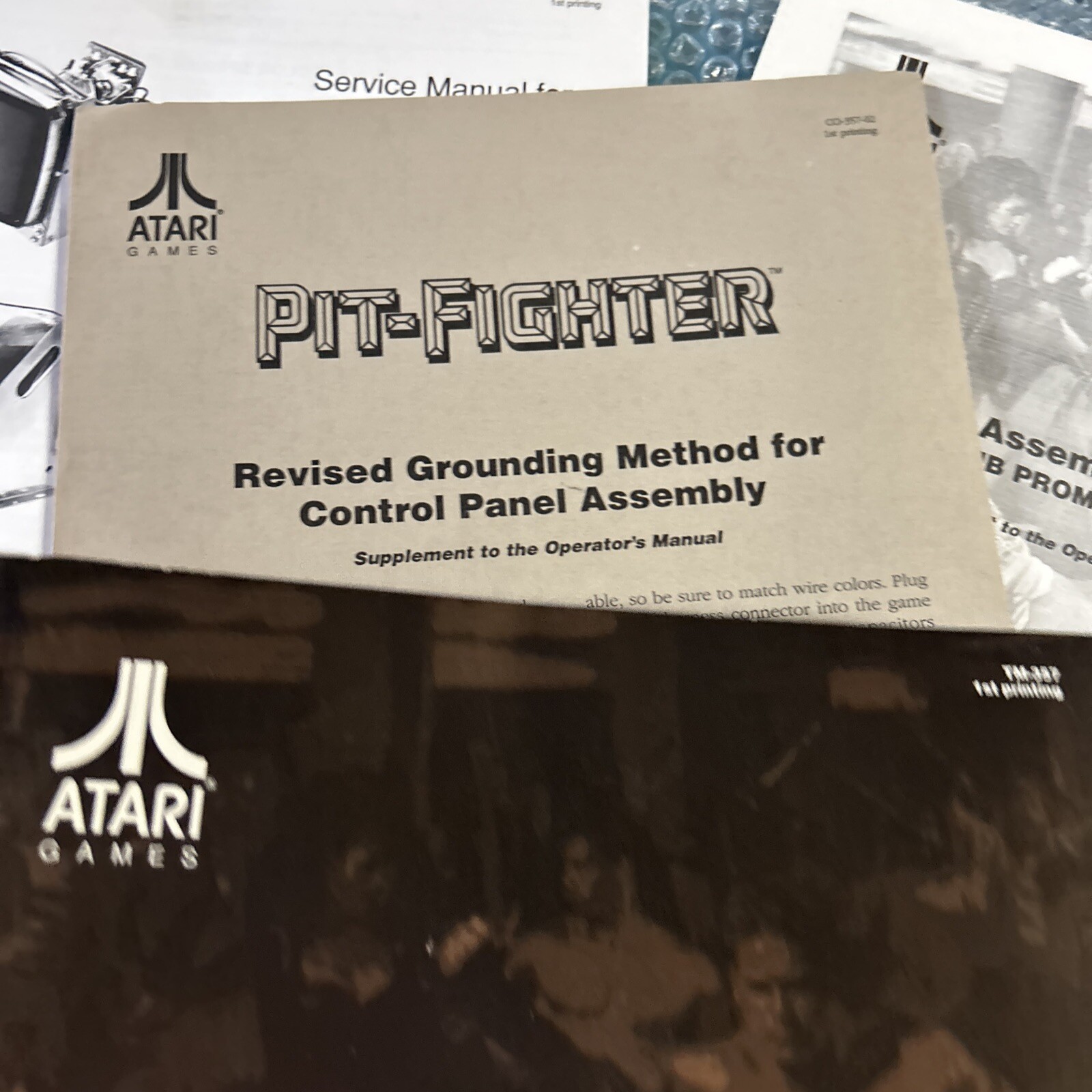 1st print PIT FIGHTER PITFIGHTER with schematics atari arcade video game manual
