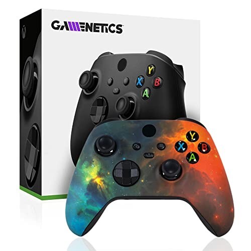 Gamenetics Custom Orange Galaxy Wireless Bluetooth Controller for Xbox Series XS