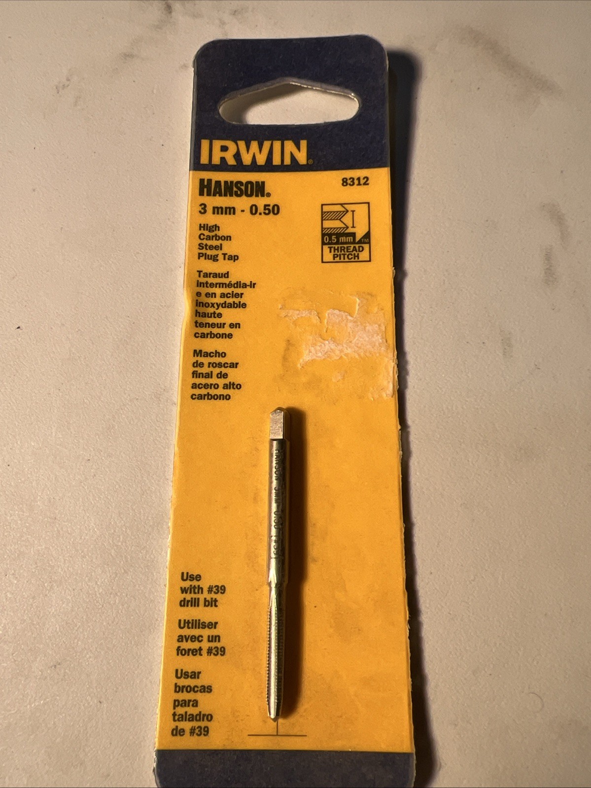 Irwin Hanson 8312 3mm-0.50 High Carbon Steel Plug Tap, M3-0.50