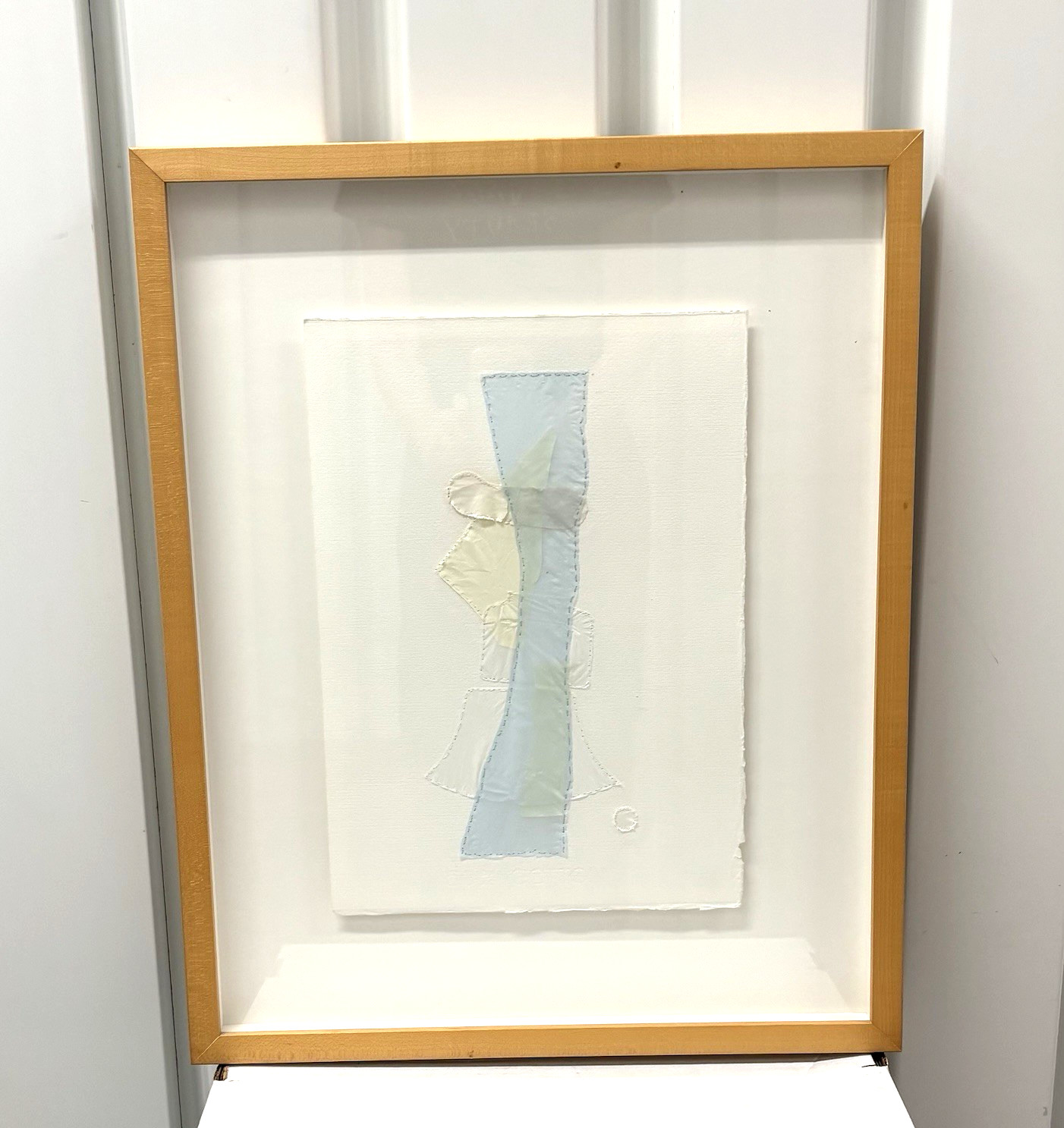 RARE DIANNA COHEN PLASTIC BAG COLLAGE FRAMED AND SIGNED "COLUMN DOT" 2000
