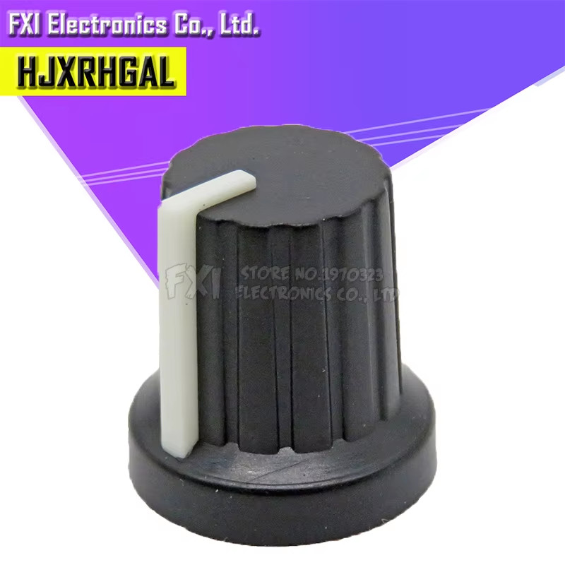 100Pcs Hot Sale 6Mm Shaft Hole Dia Plastic Threaded Knurled Potentiometer Knobs